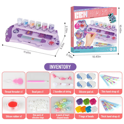 ZILEMOPO Diamond Art Bracelet Making Kit for Girls, 10 PCS DIY Multicolor Gems Friendship Bracelet Kits for Kids Ages 6-7-8-9-10-11-12, Arts and Crafts Activity Easter Birthday Gifts for Girls 6+