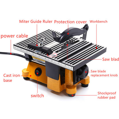 4" 60W MINI ELECTRIC TABLE SAW BENCH TOP GREAT ELECTRIC HOBBY CRAFT TABLE SAW DIY Power Tool Work Bench Stand Circular 2 PIECES Blades