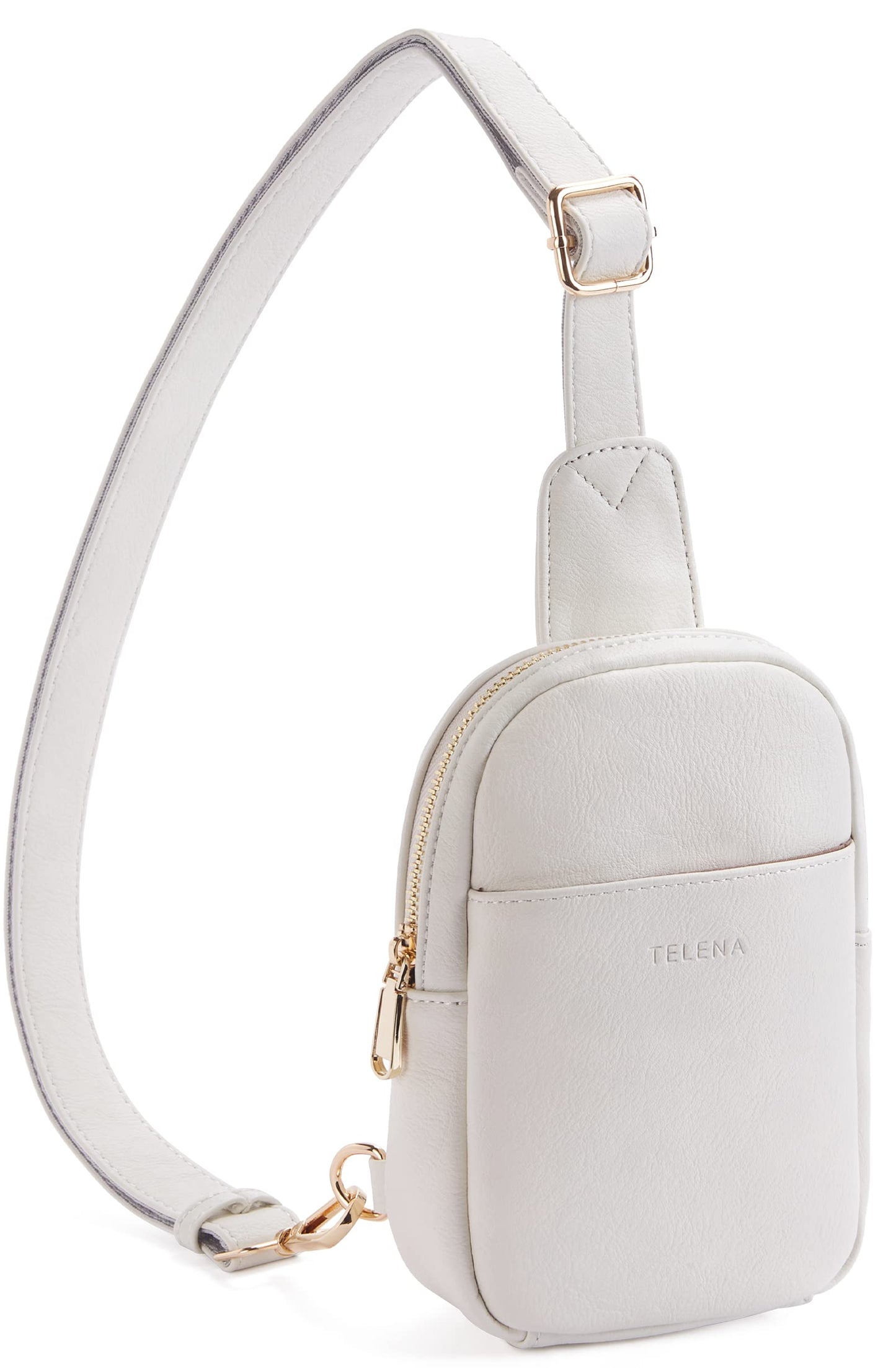 Telena Small Sling Bag for Women Leather Crossbody Fanny Packs Chest Bag for Women