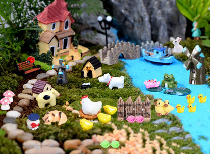 CHAKANLX 123 Pcs Fairy Garden Accessories Outdoor, Miniature Figurines, Decorations, Kit for Terrarium Supplies DIY Craft Decor