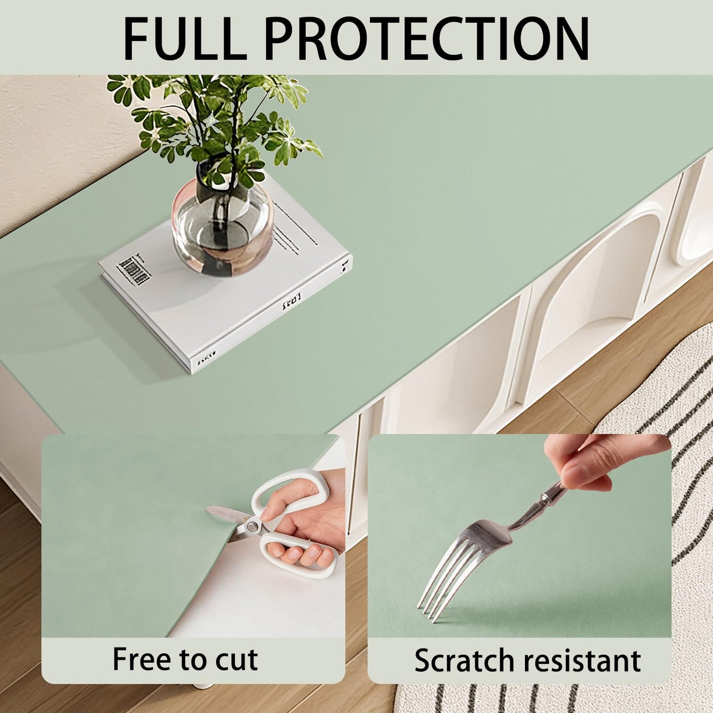 Large Countertop Mats for Crafts Jewelry Epoxy Resin Art Painting DIY, Non‑stick kitchen Baking Mat(Pea Green and Dried Sage, 11.8 X 35.4 Inches)