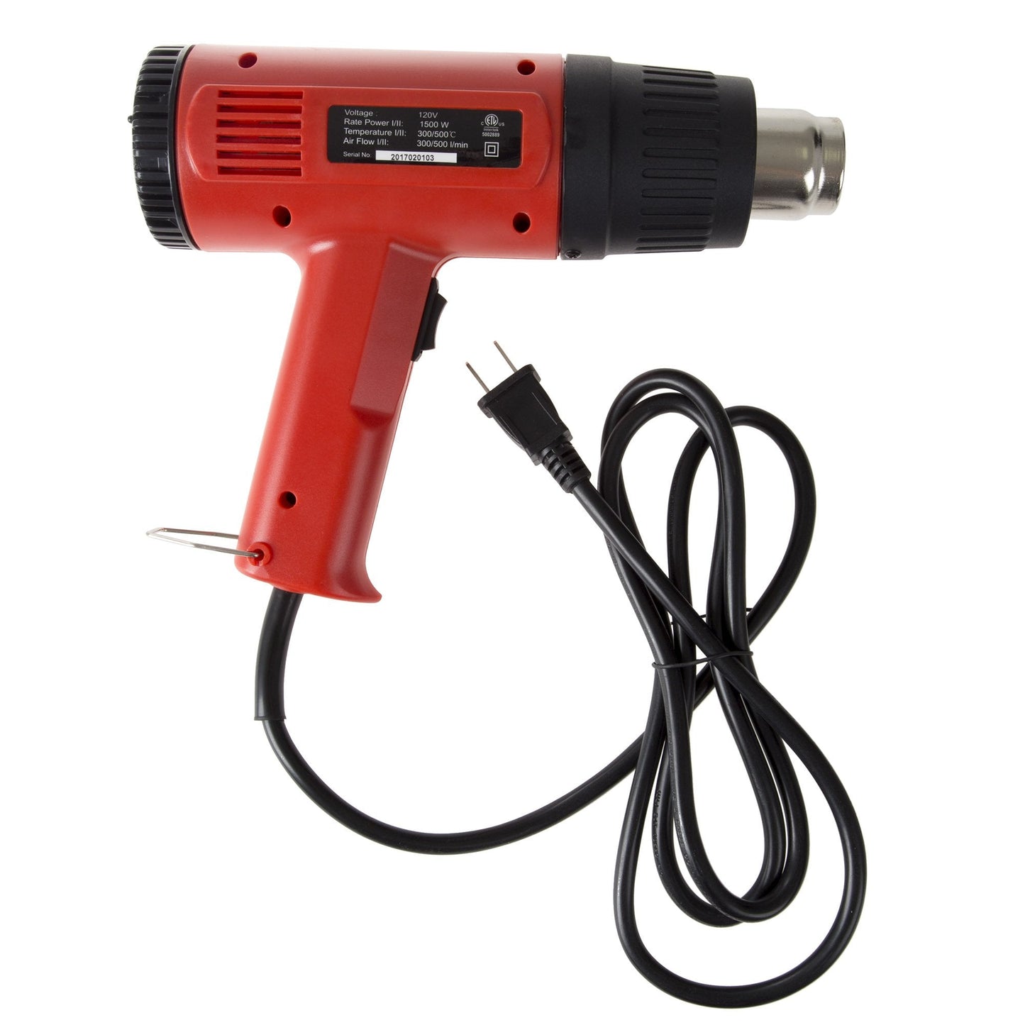 Dual Temperature Heat Gun - 1500W, 575°F to 932°F Heat Settings, 120V Heating Tool for DIY, Home Improvement, and Contractors by Stalwart (Red)