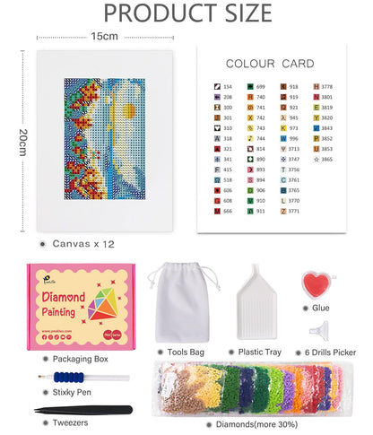 PeakLuv 10pcs Small Diamond Art Kits Small Diamond Painting Kits, Sunrise & Sunset Landscape Mini Diamond Art Kits for Beginners, Square Drill Mini Gem Painting 1-Hour Painting for Home Desktop Decor