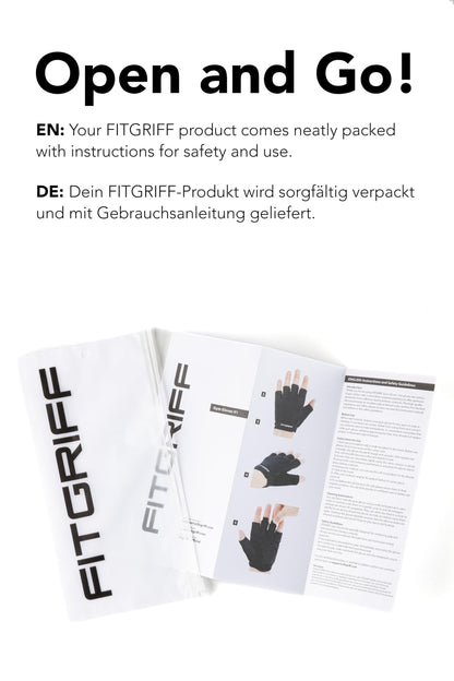 Fitgriff® Workout Gloves (Padded) for Men & Women - Fingerless Gym Gloves for Weight Lifting, Training - Full Palm Protection
