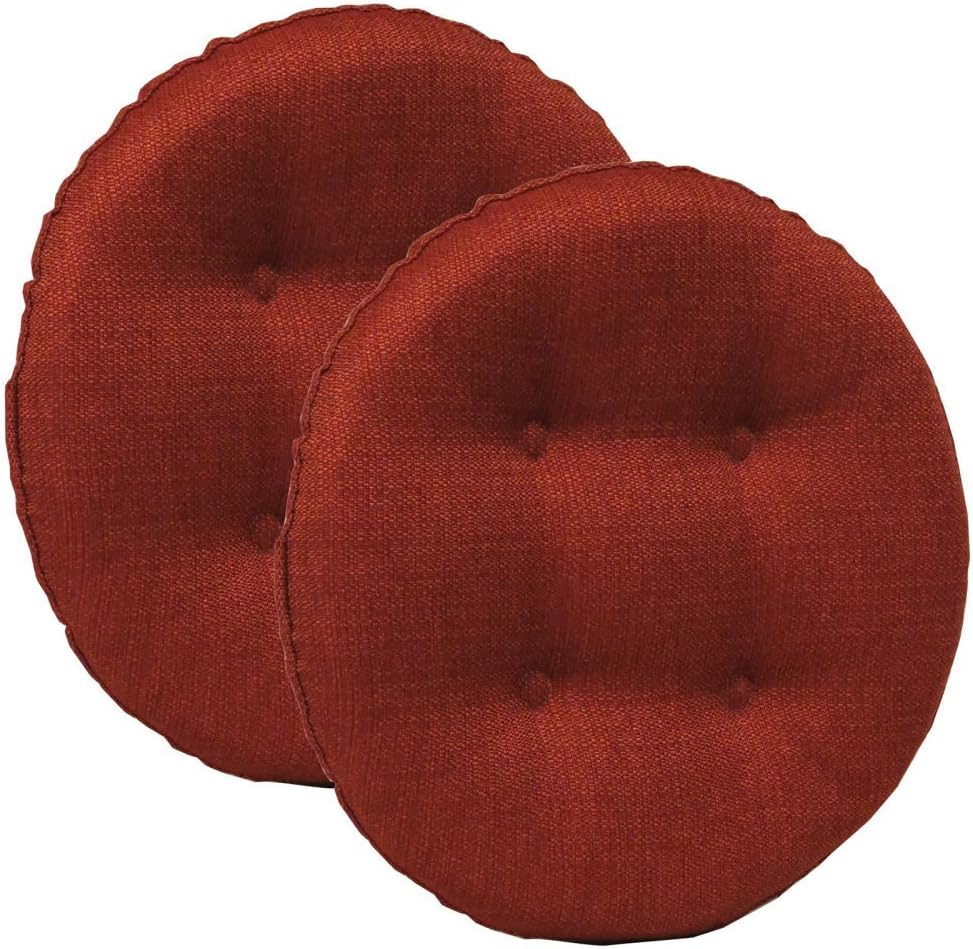 14 2 Pack Klear Vu Omega Gripper Non-Slip Tufted Round Barstool Cushion for Dining Rooms, Cafes, Bars and Restaurants
