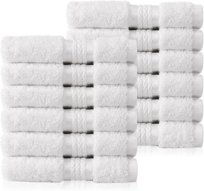12 Pack 12x12-100% 580 COTTON CRAFT Ultra Soft Washcloths - - Cotton Facecloths - Baby Wash Cloths - Absorbent Quick