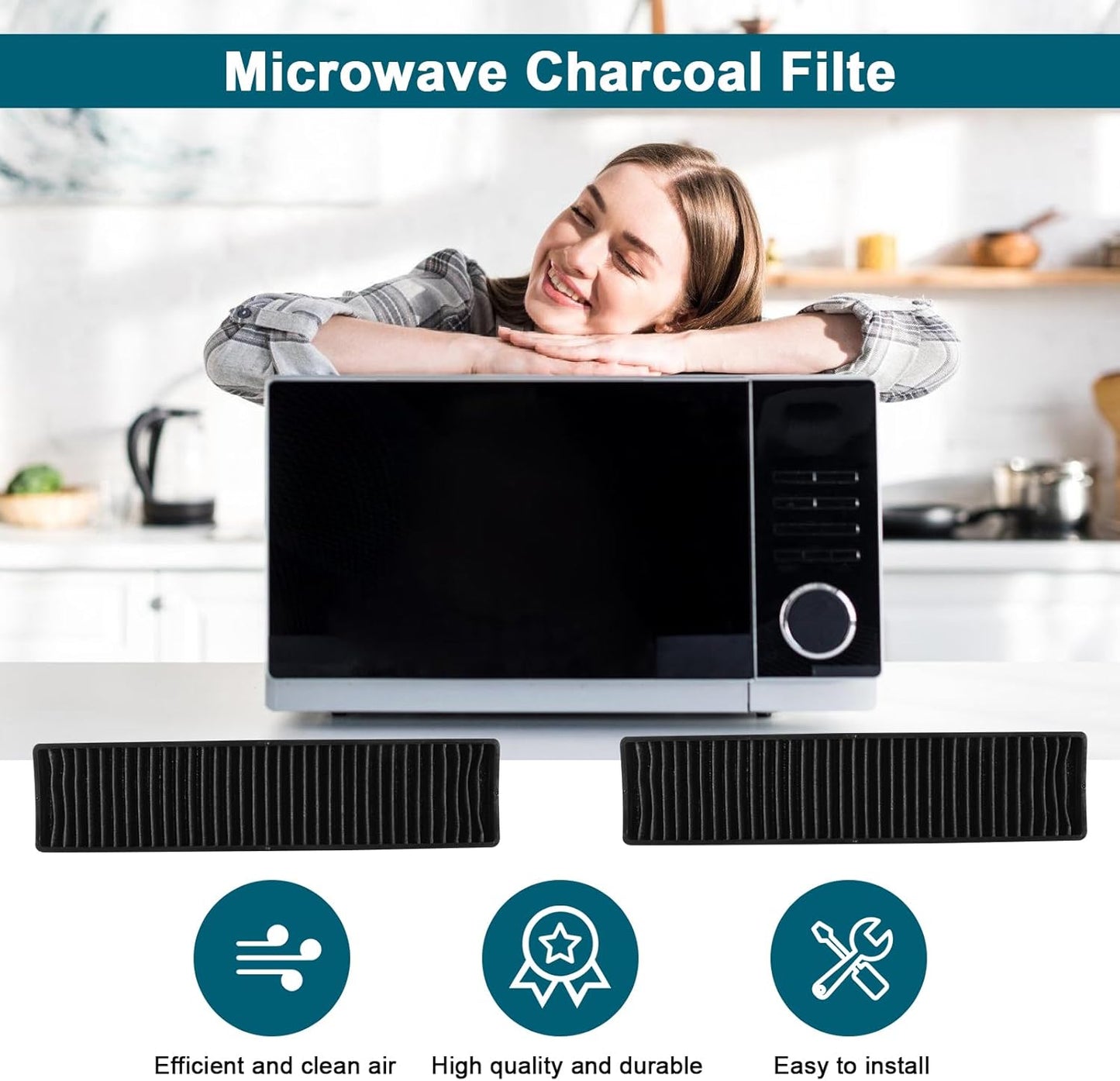 Microwave Charcoal Filter, Compatible with GE Model Numbers, 2 PACK