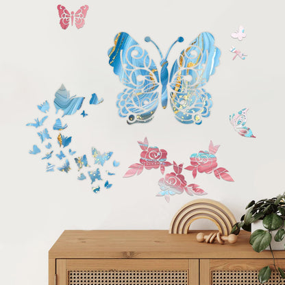 8 Pcs Large Flower Stencils for Painting, 9.84 X 9.84 Inch Flower Stencils for Crafts Reusable, Wood and Wall Stencils for Painting Large Pattern, DIY Templates Holiday Wall Paper (B)