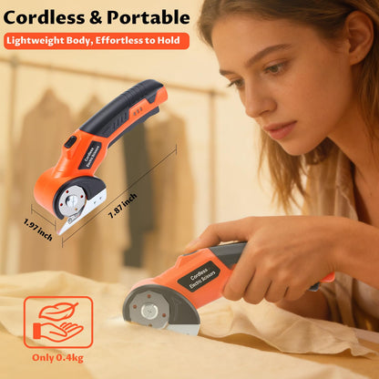 Lichamp Cordless Electric Scissors, Rechargeable Box Cutter, Carpet & Fabric Rotary Cutter with Safety Button, USB Charging for Cardboard Box, Plastic, Leather & More