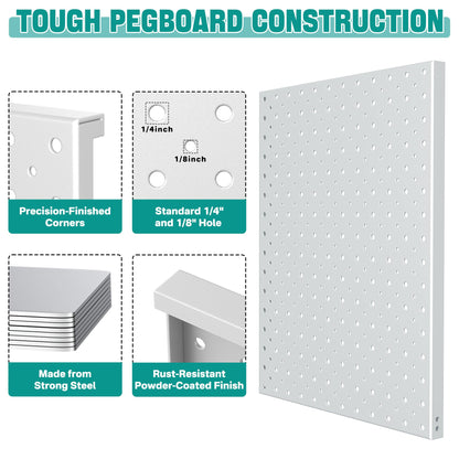 EVERHANGER Metal Pegboard Display Stand, Freestanding Tabletop Pegboard Display for Craft Shows & Fairs, 12"X16", 4pcs Gray