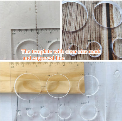 Kingria 8 in1 Bowtie Jia Router Template for Woodworking 1/4'' Thick DIY Router Template Jig Kit Acrylic Circle Inlay Template Decorative Guide (Circle)