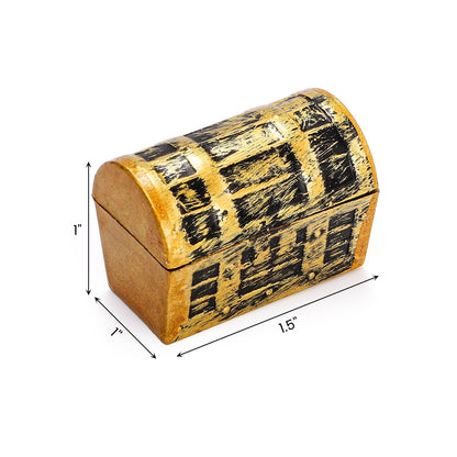 Nagpew Mini Pirate Treasure Chest, Gold Finish, 100 Pieces