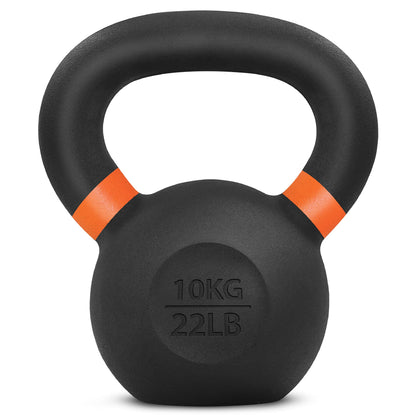 Yes4All Powder Coated Kettlebell, Cast Iron Core Kettlebells with Non-Slip Handle & Flat Bottom for Conditioning, Heavy Duty for Strength Training, 9lb to 71lb - Single & Pair