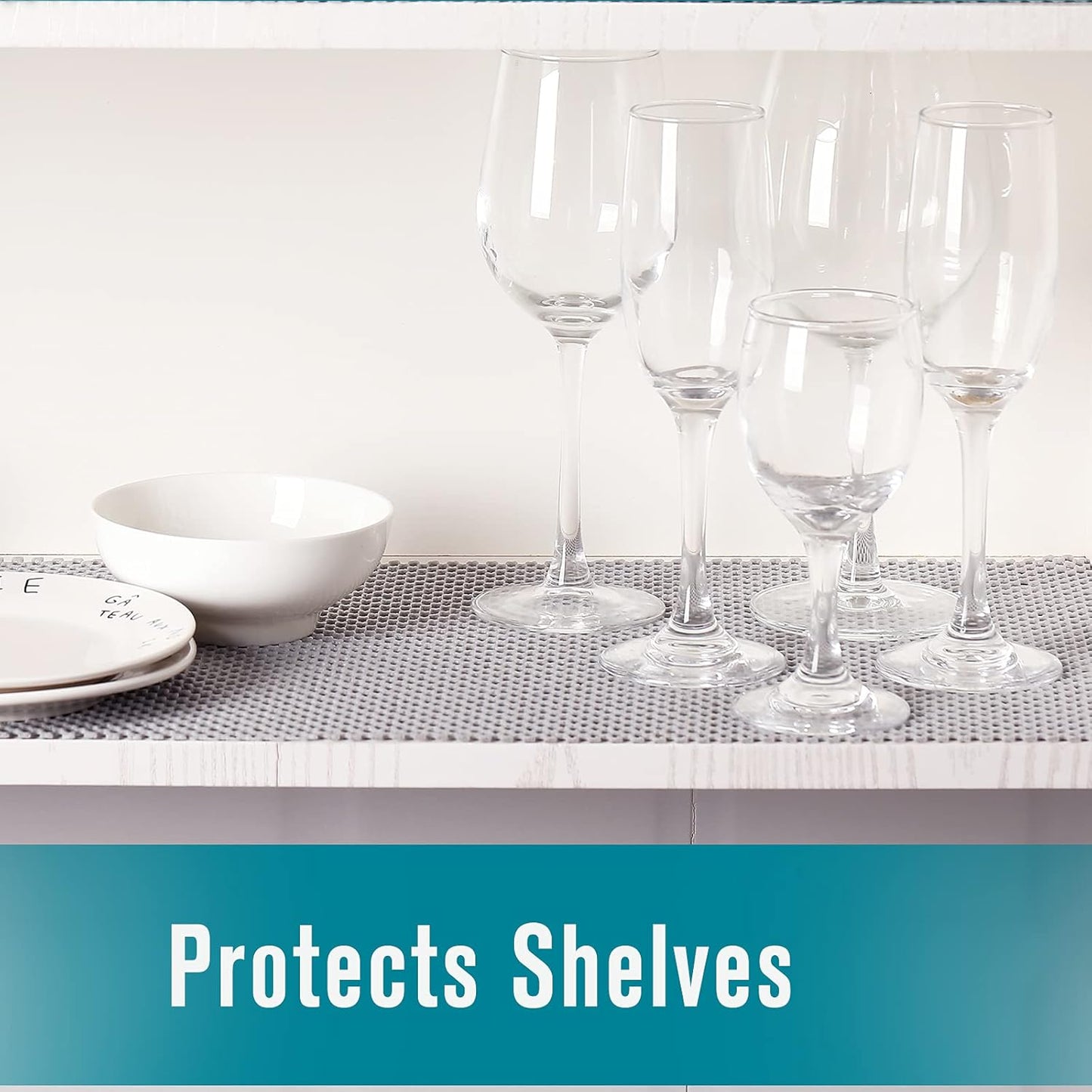 Shelf Drawer Liner Non-Adhesive, Non-Slip Durable Size 17.7 Inches X 10 Feet for Kitchen and Desks