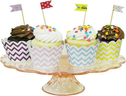 Wrapables Standard Size Chevron Cupcake Wrappers, Set of 20, Pink