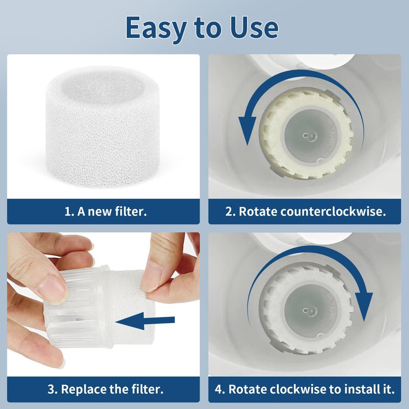 30-Pack Top Fill Humidifier Replacement Filter Compatible with LEVOIT Humidifiers Model Classic160, Dual150, Dual200S, Classic300(S), LV600S, OasisMist450S, Superior 6000S Capture Particles
