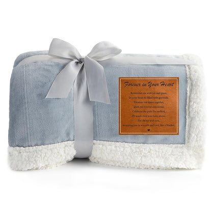 Forever in Your Heart Memorial Blanket – Ultra Soft Fleece Sympathy Gift for Loss of a Loved One, Thoughtful Bereavement Throw for Condolence & Grief Comfort (50”x60”)