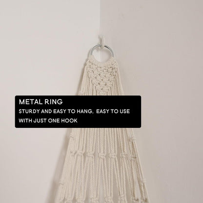 Amdermi Novel Stuffed Animal Hammock Corner Hanging Net for Stuff Aniaml Storage Macrame Toy Display Plush Toy Holder-Perfect for The Tiny Space Walls (Cream)