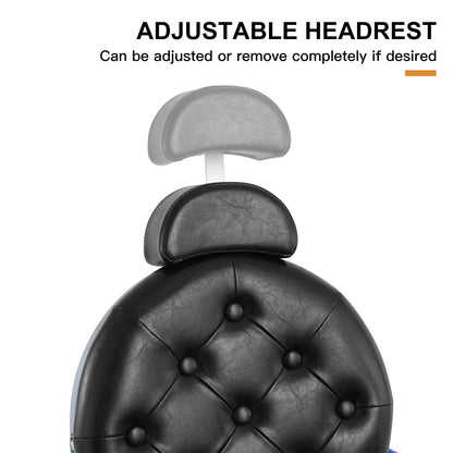 Artist hand Retro Barber Chair Heavy Duty Barber Chairs Vintage Salon Chair Hydraulic Recline Beauty Spa Styling Equipment Rounded Cushioning with Puckered Button (Laser Frame)