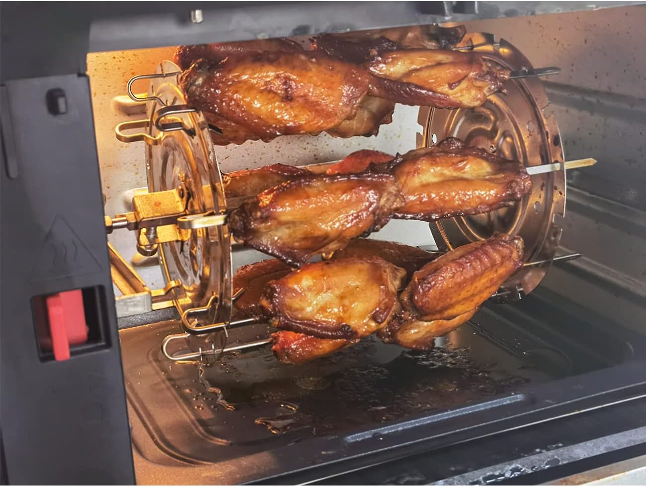 8-Pack Stainless Steel Rotisserie Skewers for Air-Fryer Oven - Even Heating for BBQ Meat, Vegetables, Fruits