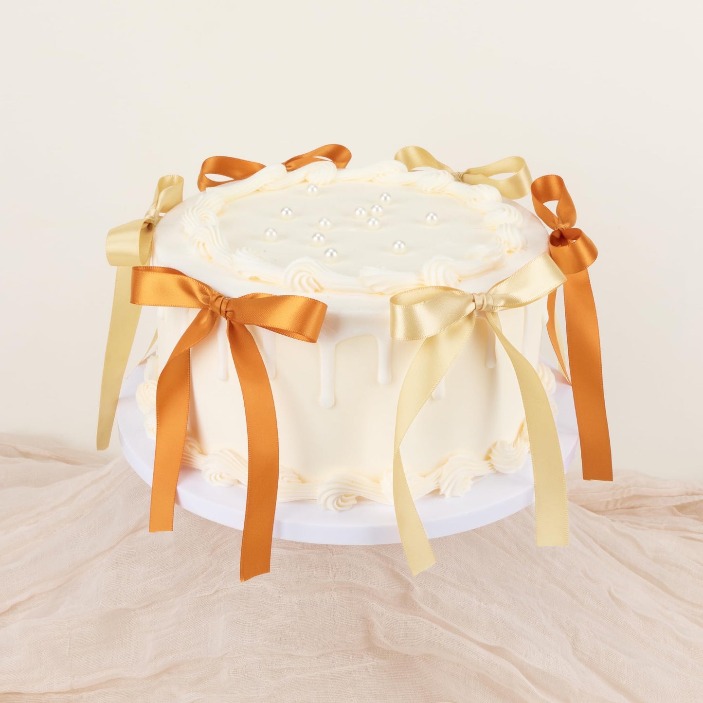 Keypan Satin Ribbon 5/8 Inch x 50 Yards Double-Faced Ginger Thin Ribbons for Crafts Flower Bouquet Gift Wrapping Hair Wedding Invitation