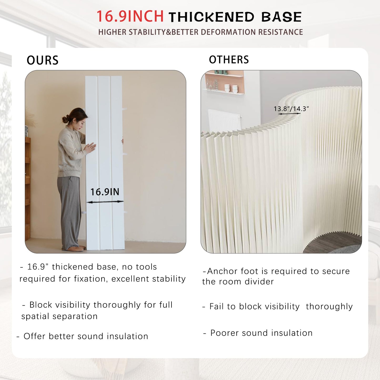 Paper Room Divider Temporary Wall Foldable Wall Divider Retractable Room Dividers and Folding Privacy Screens for Home/Office/Clothing Store/Enterprise/Studio