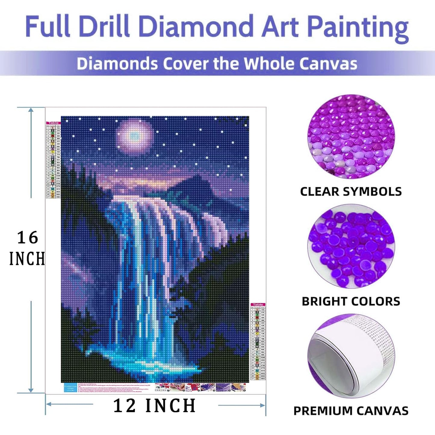Lovepefe Mountain Diamond Art Painting Kits for Adults, 6 Pack Paint with Diamond Kit for Beginners DIY Full Drill Gem Art Home Wall Decor 12 X 16 Inch