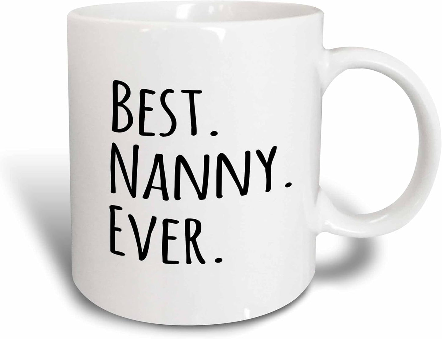 3dRose Best Nanny Ever Mug, 11 oz, Red