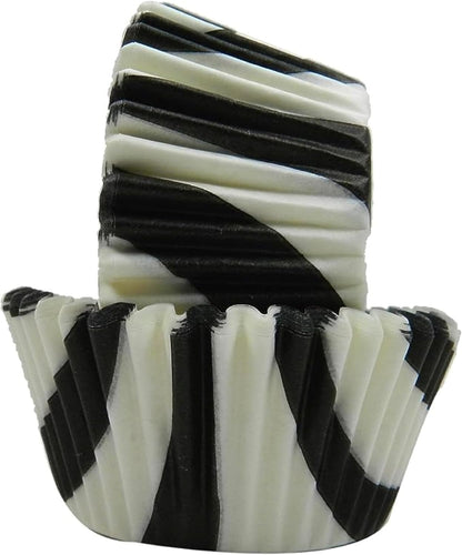 Regency Wraps Professional Grade Greaseproof Baking Cups, Pack of 40, Black/White Zebra