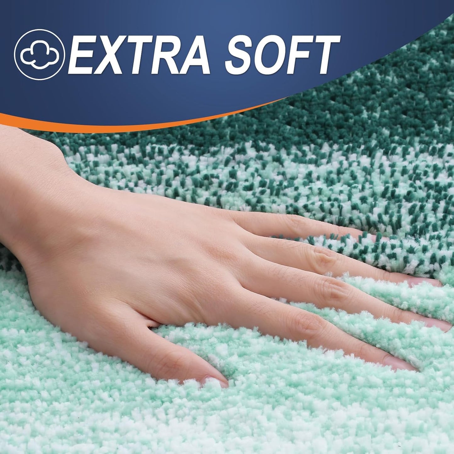 OLANLY Bathroom Runner Rug - Extra Soft Microfiber Mat with Rubber Backing | 59"x17", Quick Dry, Blackish Green