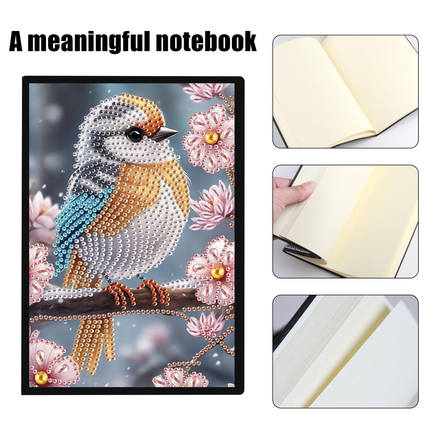 SHEGZHUC Diamond Painting Notebook Journal A5 Blank 14.5x21cm/5.7×8.26in Diamond Painting Composition Journaling Notebooks Notepad Sketchbook Diary Special Drills Girls Gifts || Hummingbirds Animal