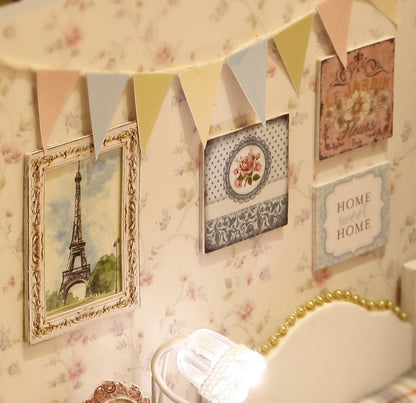 CUTEROOM DIY Miniature House Kit - Mini Craft Rooms for Adults with LED Lights, Realistic Mini Dollhouse Kit Building Model Kit, Creative Home Decor Gift- Sunshine Overflowing