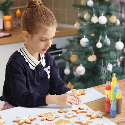 YGDZ Icing Bottle Set - 10 PCS Easy Squeeze Decorating Bottles for Cookies | 1, 2 & 4 Ounce Sizes