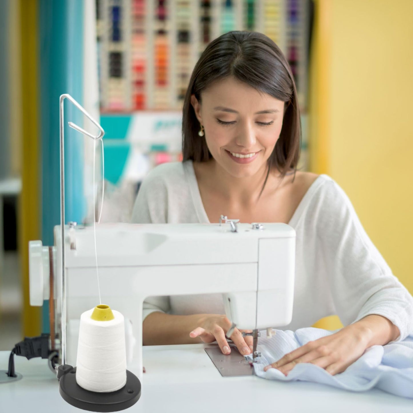 Apvok Single Thread Stand Large Spool Holder Cone Thread Stand Spool Holder for Sewing Machine Ensures Smoother Feed-Sewing Or Quilting Thread Holder Or Stand with Heavy Cast Iron Base