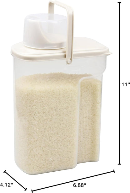 JapanBargain 3193 Clear Plastic Rice Container, 4.4 lb - Great for Pet Food Storage, Made in Japan