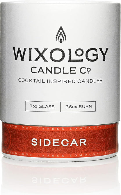 Wixology Cocktail Inspired Bourbon Candle - Sidecar Scent - Hand Poured Coconut and Soy Blended Wax in Re-Usable Rocks