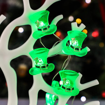 Impress Life Green Hat String Lights - 10ft Battery Operated/USB Plug-in LED with Remote for Bedroom Home Garden