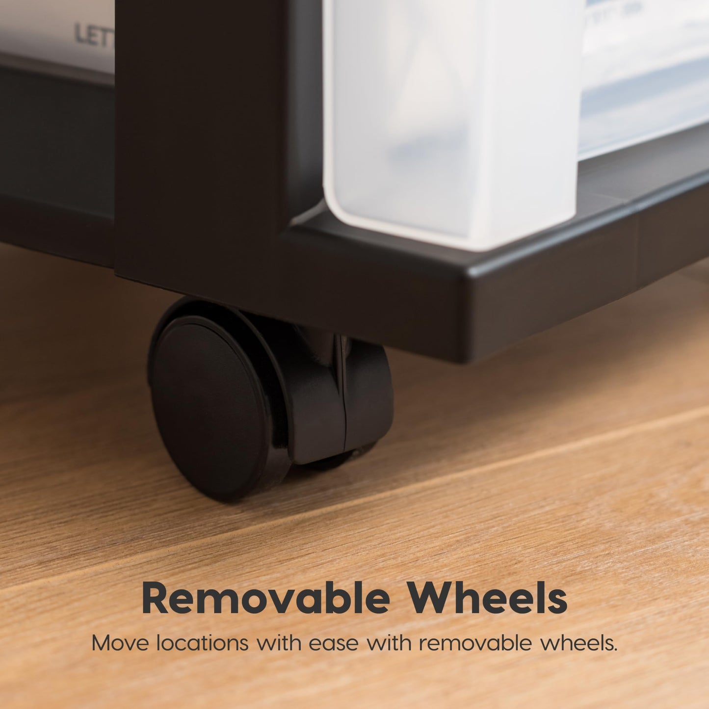 IRIS USA Plastic Drawer Storage Organizer Rolling Cart, with Wheels Casters, 6-Drawers, for Classroom Art Craft Supplies Dresser Closet Bathroom Laundry Room, Black/Clear