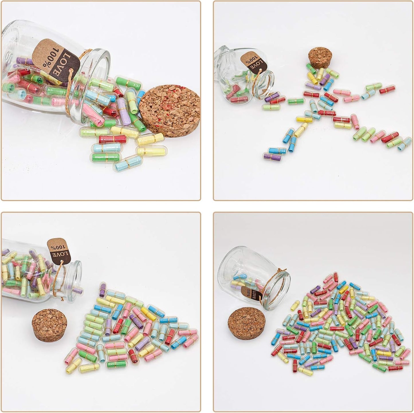 Capsule Letters Message in a Bottle - Cute Gifts for Boyfriend/Girlfriend, Love Letter for Anniversary, Birthday,