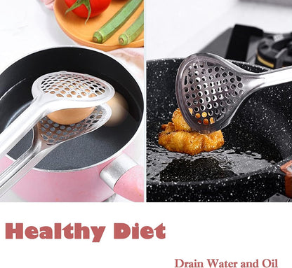 L/V Stainless Steel Kitchen Tongs, Adjustable Range Cooking Tongs for Salad, Barbecue, and Toast, Multifunction Locking