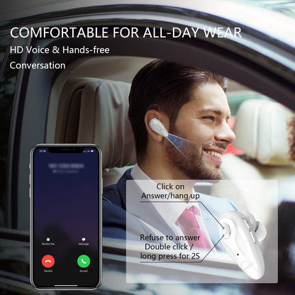 Bluetooth Headset, V5.0 Ultralight Wireless Headphone Cell Phone Earpiece with Mic Headsetcase,Volume Control, Handsfree Earbud,Compatible with Android/iPhone/Smartphones/Laptop