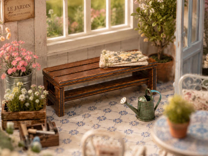 DECHOUS 2 Pack Miniature Wooden Bench for Dollhouse Furniture - Fairy Garden Bench Dollhouse Accessories for Doll House Garden Park Decoration