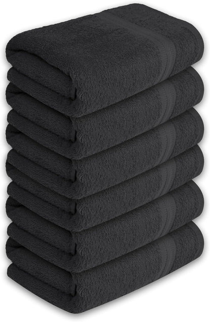 Pack 6 24x48 Inches 100% Bath Towels of Soft, Quick Dry & Highly Absorbent Cotton Towels for Bathroom, Spa, Gym & Hotel