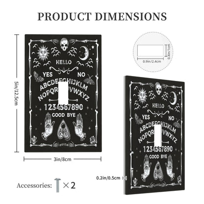 Wpshijia Black Witchy Skeleton Skull Gothic Sun Moon 1 Gang Novelty Light Switch Covers Decorative Unique Single Toggle Wall Plate Switchcover Electrical Switchplate for Bathroom Bedroom Decor