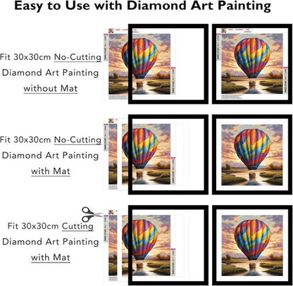 JCJMY 12x12 Picture Frame - Versatile Display for 10x10 or 12x12 Art | Black Wall Hanging with Plexiglass