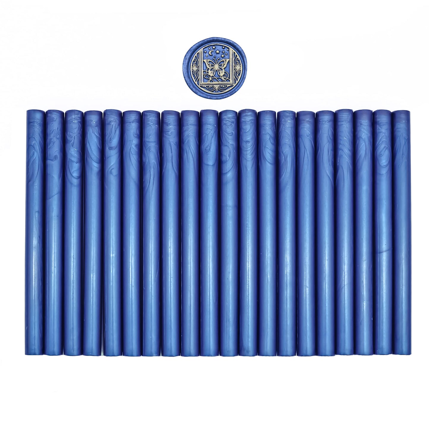 SWANGSA 20 Pieces Glue Gun Sealing Wax Sticks Navy Blue for Wax Seal Stamp, Great for Wedding Invitations, Cards, Envelopes, Wine Packages, Gift Wrapping (Navy Blue)