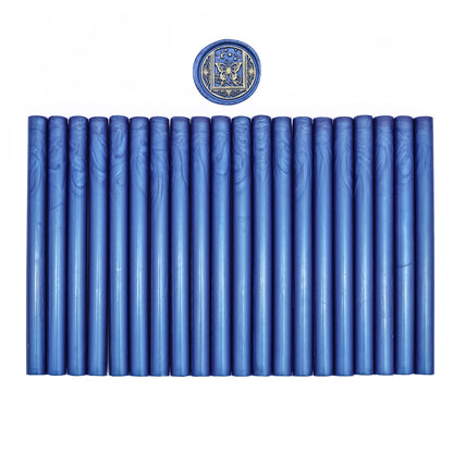 SWANGSA 20 Pieces Glue Gun Sealing Wax Sticks Navy Blue for Wax Seal Stamp, Great for Wedding Invitations, Cards, Envelopes, Wine Packages, Gift Wrapping (Navy Blue)