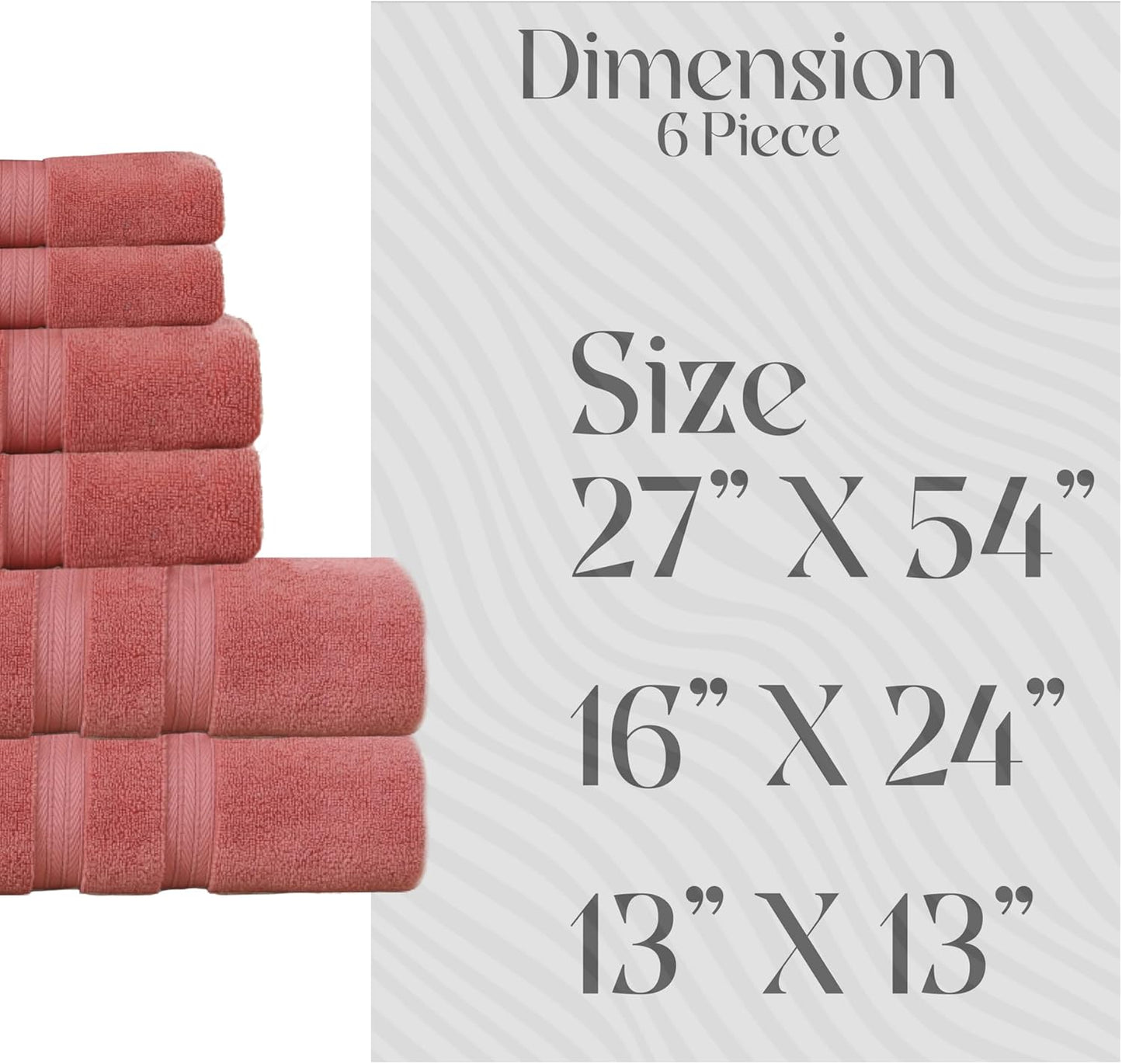 550GSM 100% Set (2 2 2 (Set 6) Home Weavers Elegance Essentials Cotton Zero Twist Super Absorbent Bath Towel Bath