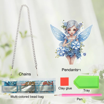 JZHYOAN Elf Diamond Art Kits Hanging Sign Gem Art Window Pendants Home Garden Wall Hanging Kits Hanging Diamonds Painting Pendant Cross Stitch Ornament Wall Hanging Acrylic Ornaments Craft