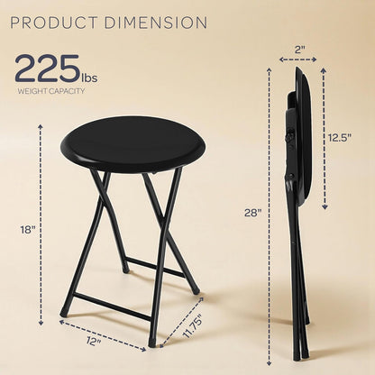 18-Inch 225lb Counter Folding Stool - Backless Stool with Capacity for Kitchen or Rec Room - Portable Indoor Bar Stools